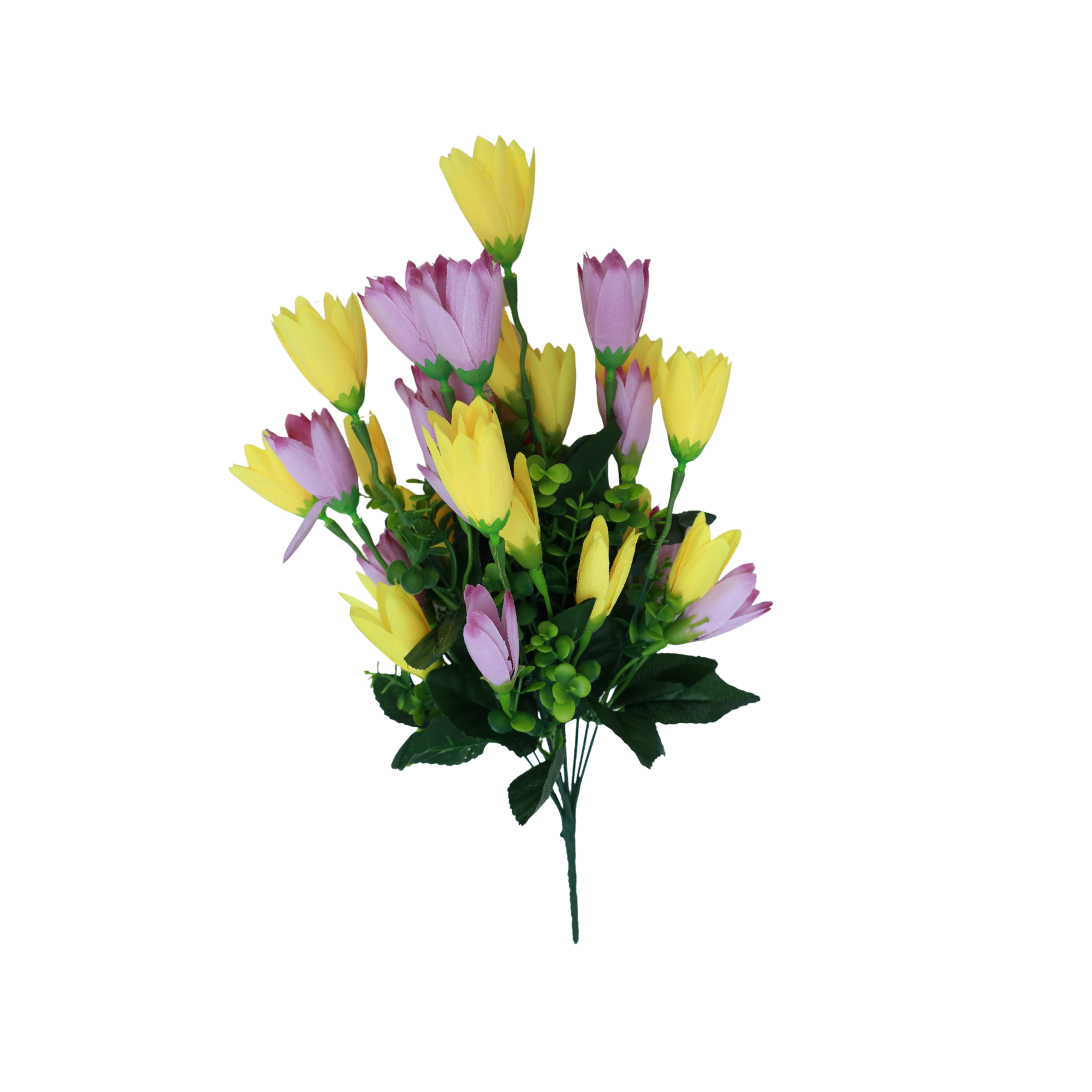Artificial Chrysanthemum Flower Bunches | Realistic Faux Silk  Flowers with Green Leaves | Decorative Flower Bunch for Home, Office, Wedding & Vase Décor — view 3
